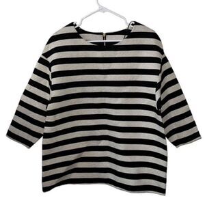 H&M Striped Black & Gray Top(Size 8)